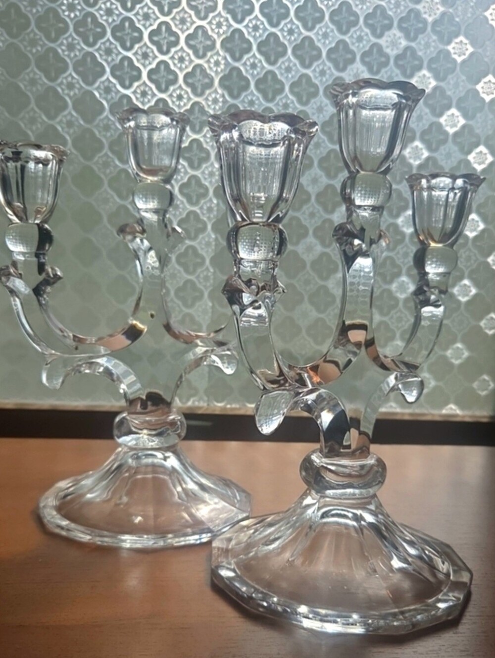 Vintage Towle Crystal Candelabra Elegant 3 Light Candle Holder